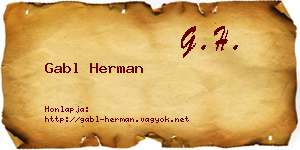 Gabl Herman névjegykártya